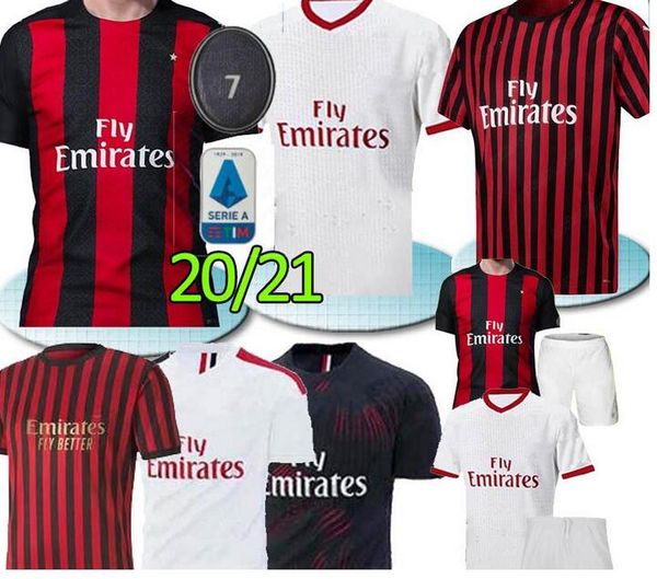 

2020 2021 ac milan ibrahimovic 21 romagnoli 120 th ac milan piatek jersey suso 19 20 21 football shirt kessie paqueta shirt soccer jersey, Black;yellow