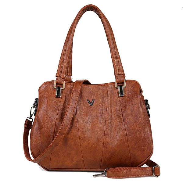 

2020 women leather handbags three layer pocket female messenger bags women shoulder bag fashion casual ladies tote