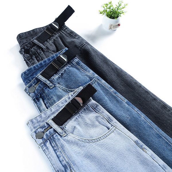 

women's jeans wide leg pants high waist blue loose denim female full length long trousers jean black fall fashion