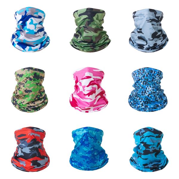 

seamless camouflage scarf neck gaiter sports skull hiking bandana neck tube scarf bicycle bandana hunting warmer#892, Black