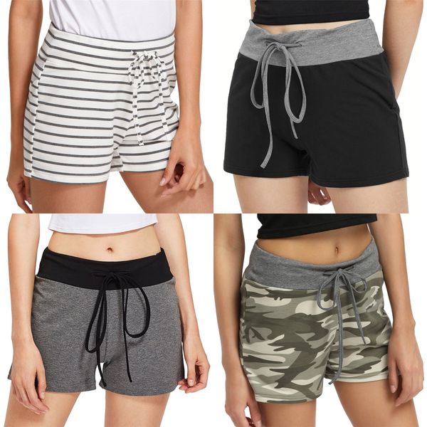 

summer casual shorts women fit solid shorts women loose elastic waist breathable leggings fashion lace sports shorts#8391, White;black