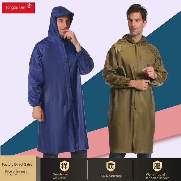 

hua dani long raincoat hiking waterproof labor protection body clothes body clothes outdoor extra thick long jumpsuit, Black