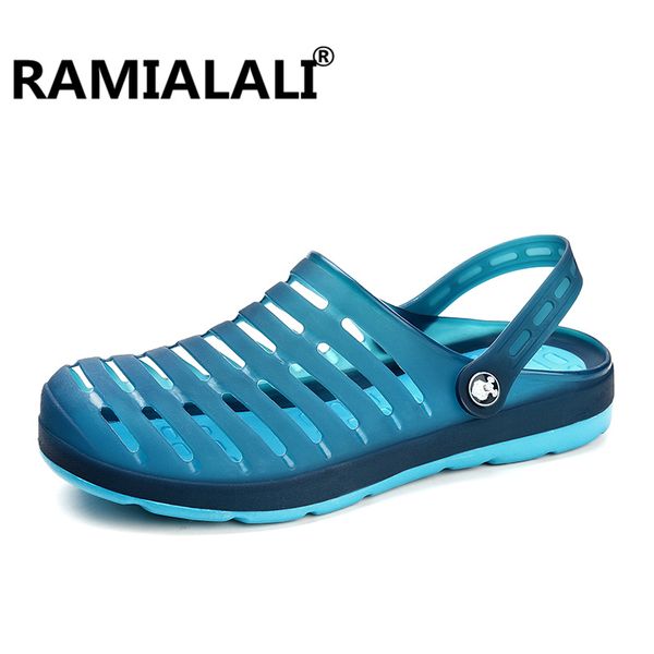 

ramialali лето сандалии обувь 2020 новый дышащие мужчины тапочки освещенные повседневная обувь слип о воде пляж вьетнамки, Black