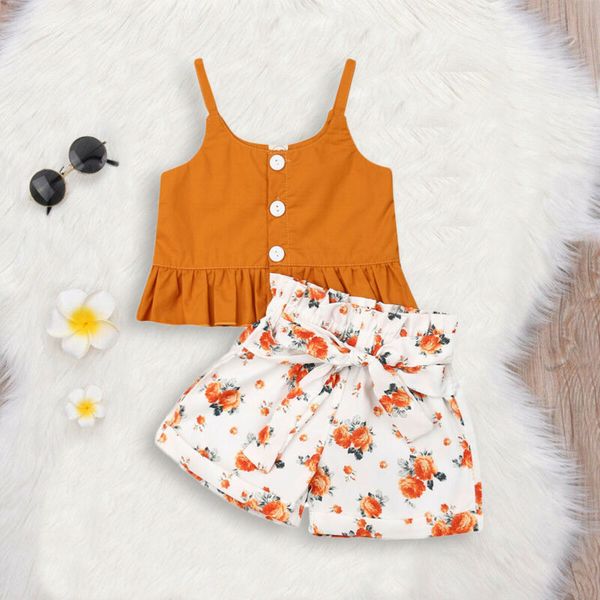 

малыш дети baby girl summer tops футболка шорты брюки 2pcs наряды одежды set 2020, White