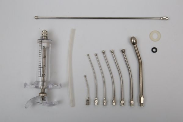 

curved and straight stainless steel bird feeding needle kit with bag
