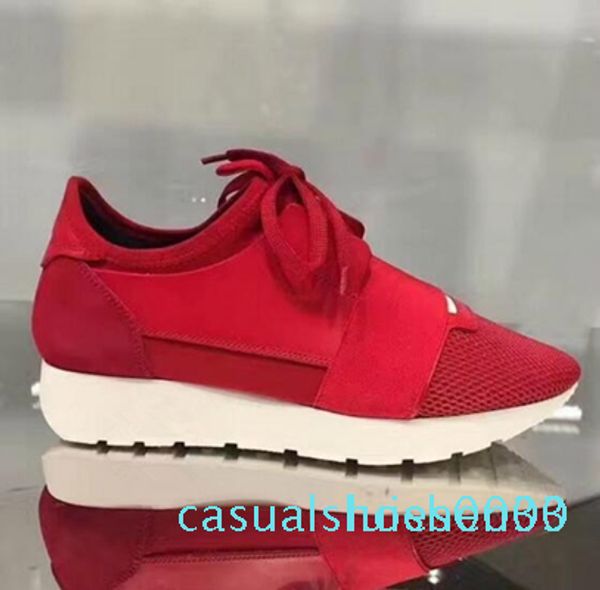 

classic brand designer sneakers mens fashion leather mesh mens womens race runners trainer shoesl30 c03, Black