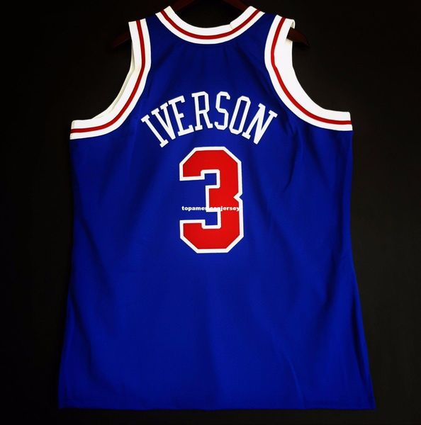 

mitchell ness аллен айверсон оптом синий 3 # джерси mens vest размер xs-6xl прошитой баскетбольное ncaa, Gray