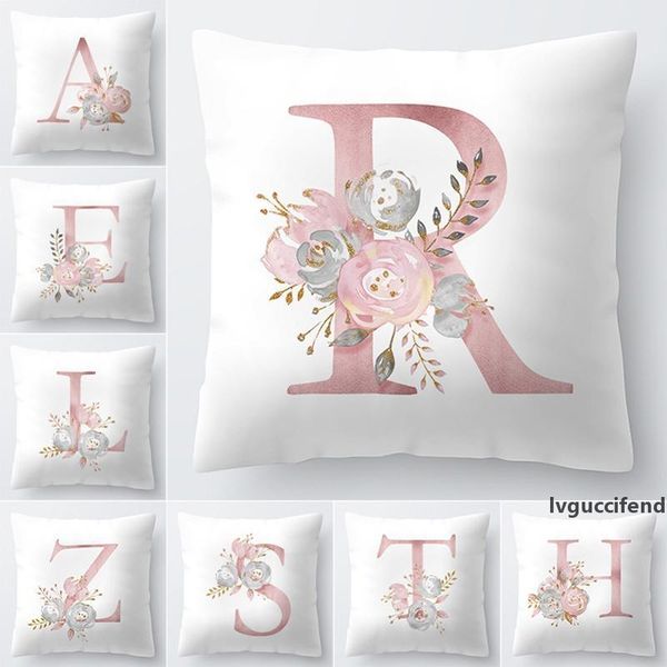 

letter pillow cover 45x45cm room english alphabet for home sofa bed decorative cushion cover flower pillow case polyester