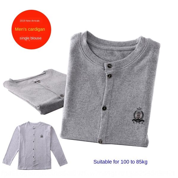 

v04h2 middle and underwear autumn sweater elderly cardigan autumn clothes men's loose and fat old man's open underwear pure cotton, Black;white