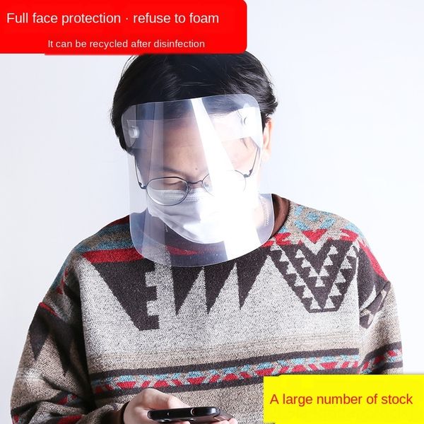

high-definition transparent protective mask pet anti-fog screen anti-foam head protection head cover protection cover anti-oil smoke, Black