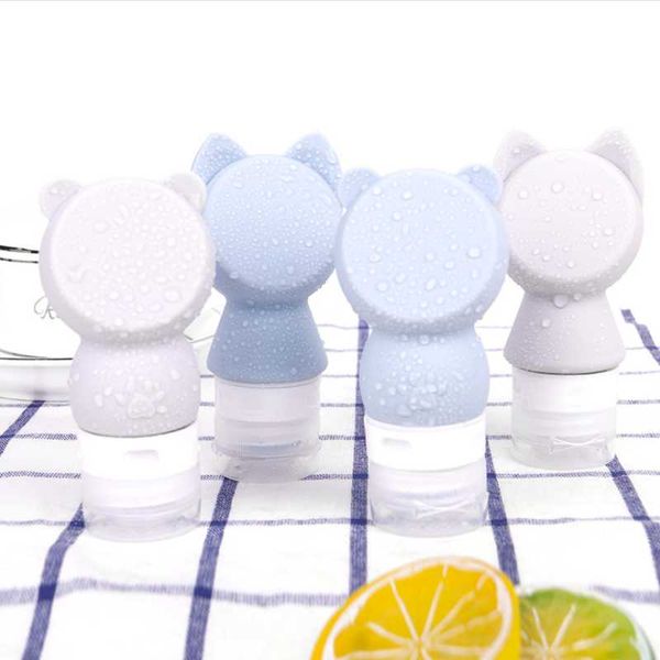 

перезаправляемых бутылки мультфильм медведь cat портативного контейнеры mini traveler духи бутылка шампунь ванна присоска дизайн