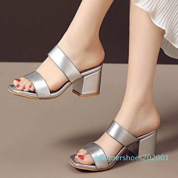 

rimocy summer women breathable open toe slippers high heel pumps leather woman slides mujer fashion sandals plus size 32-48 cn08, Black