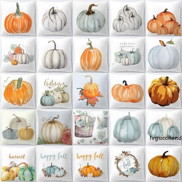 

40styles halloween thanksgiving pumpkin cushion cover farmhouse theme christmas pillow case home office sofa car decor 45*45cm ffa2768