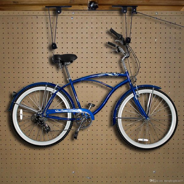 

case of 2 bike lifts hanger ceiling garage bicycle puller mount storage