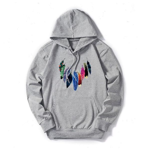 

men designer hoodie street hip hop pullovers solid color thin regular hoodie men feather print hoodies brand clothing, Black