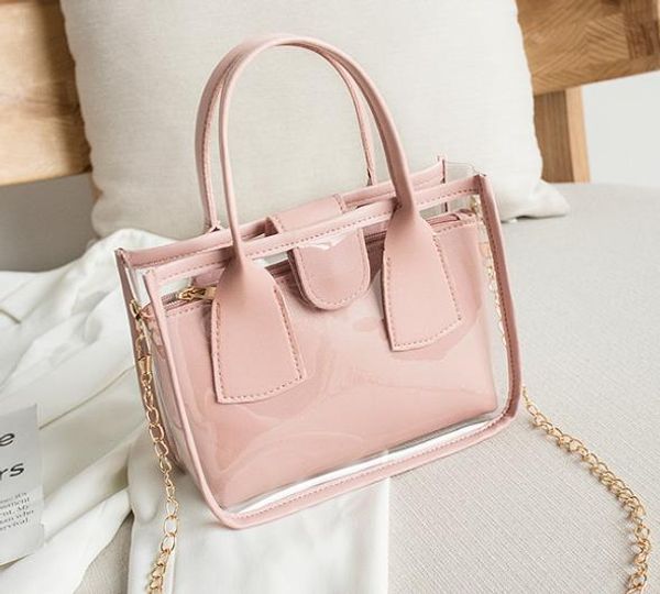 

designer jelly mother-child transparent bag 2020 summer new arrival handbag shoulder bag