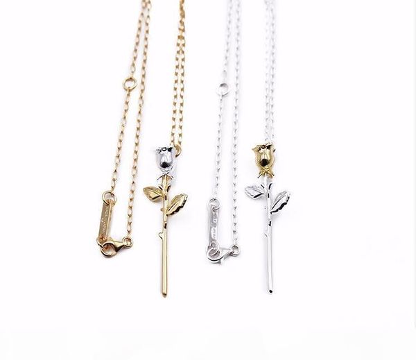 

r ambush 925 rose necklace fashion simple gifts for men and women gift box, Silver