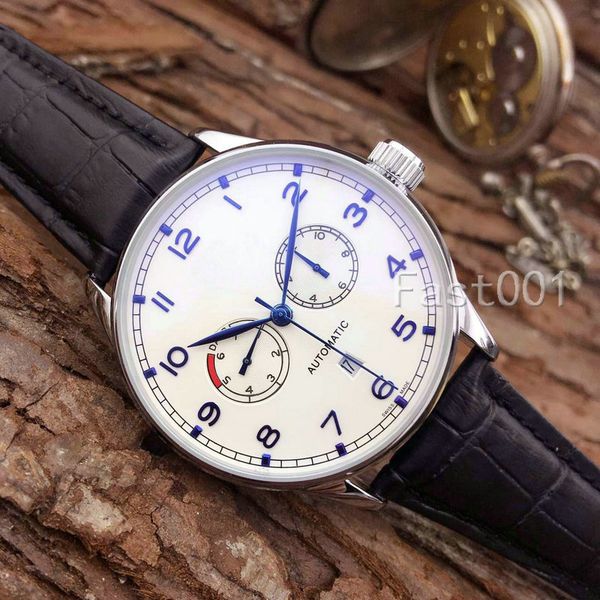 

black leather iw luxury fashion pp mechanical mens designer stainless steel automatic movement watch sports mens self-wind wristwatches, Slivery;brown