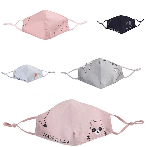 

bear mouth respirator dustproof protection reusable mascarilla have a nap pupil face mask cotton cloth washable fashion sports 2 5sma b2
