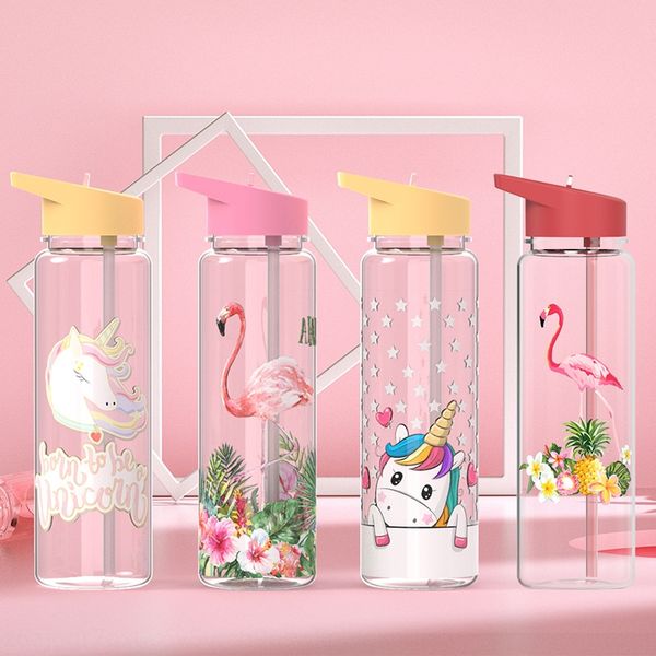 

flamingo element ins super fire straw sports water plastic water cup plastic cup