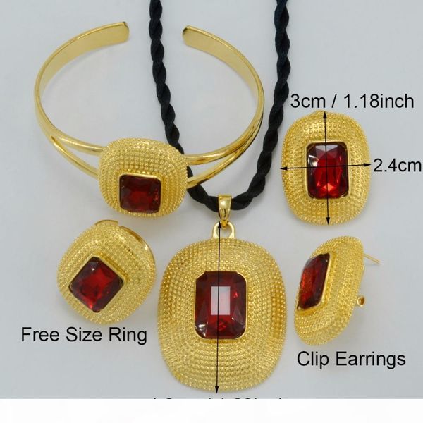

anniyo ethiopian jewelry sets necklaces clip earrings ring bangle gold color africa bride wedding habesha eritrea gift #000416, Silver