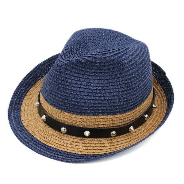 

летних соломы cap унисекс fedora trilby панама бич вс hat cap gangster jazz, Blue;gray