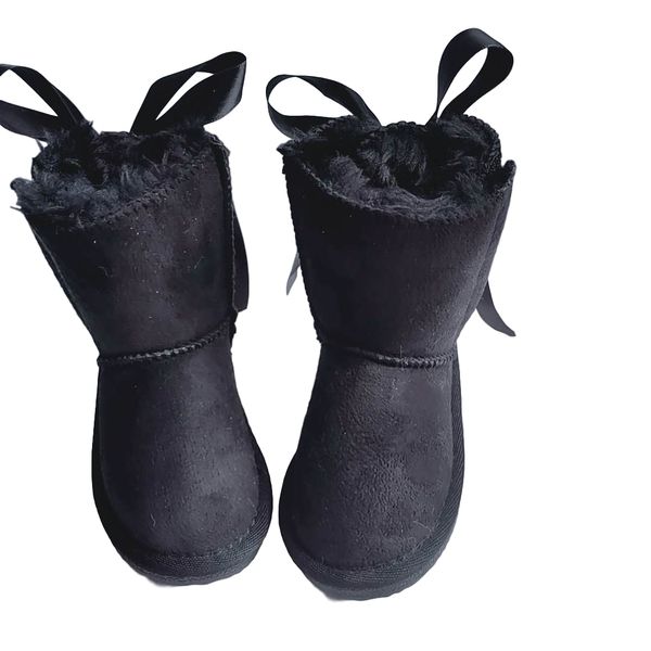 

burr bow boots for children, Black