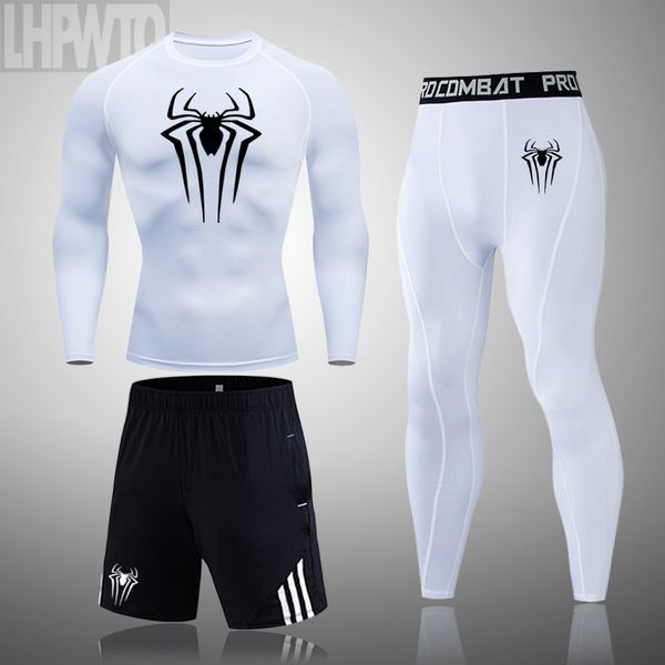 

new sports suit men running set jogging basketball underwear sportswear gym tights running tracksuit training clothes, Black;blue
