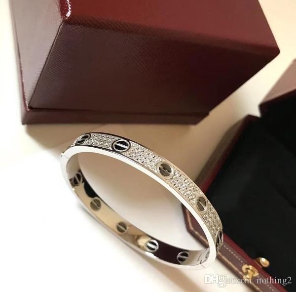 

роскошный дизайнер любовь браслет 925 посеребренные 18k золота белого золота браслет женщина высокого качества подарок, Black