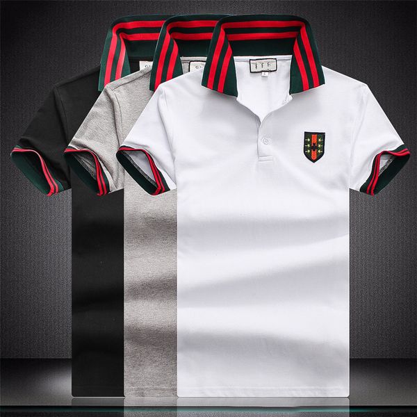 

new designers polos fashion embroidery mens polo shirts t shirt men women high street casual tee high quality, Black;brown