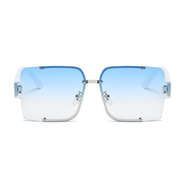 

sunglasses 2021 one piece for women vintage brand blue black square sun glasses men alloy uv400 gradient shades nx, White;black