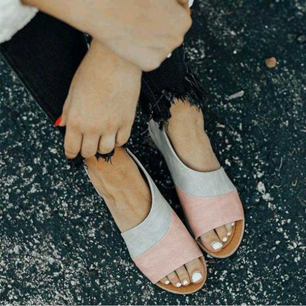 

2020 new women flat summer sandals ladies peep toe 2020 new fashion platform shoes plus size female casual footwear sell, Black