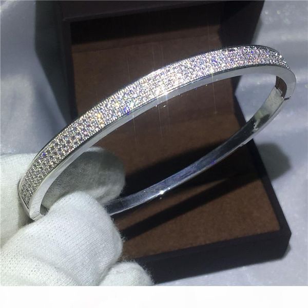 

infinity bridal bracelet pave setting diamond white gold filled engagement bangle for women wedding accessaries jewelry