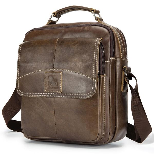 

brand genuine leather men shoulder bag vintage crossbody bag for men cowhide messenger male business handbag handle tote