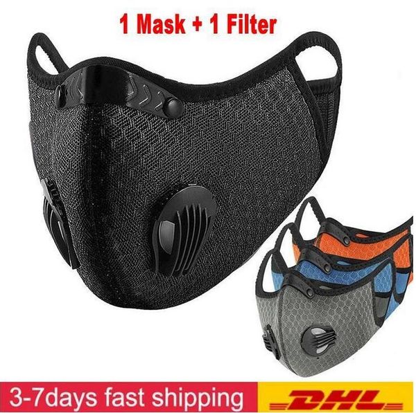 

DHL Ship Designer Cycling Face Mask Activated Carbon with Filter PM2.5 Anti-Pollution Sport Running Training MTB Road Bike Protection Mask