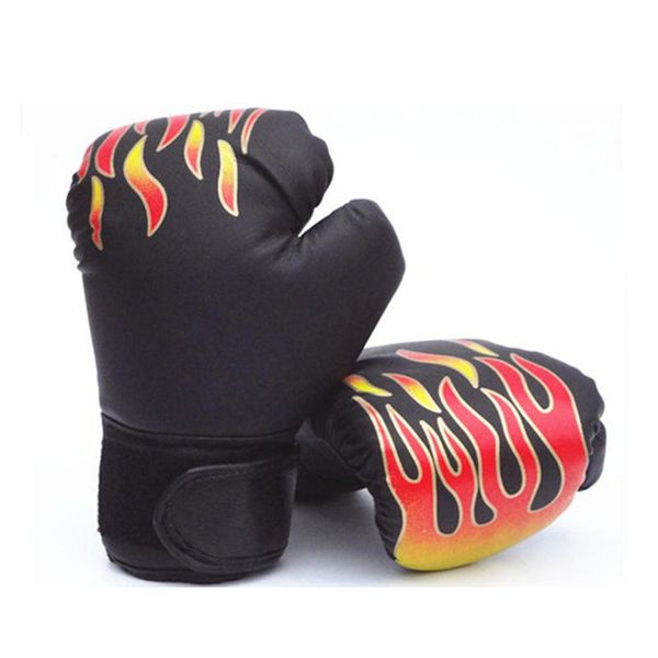 

children flame mesh palm boxing gloves professional sanda boxing training glove breathable pu leather mma flame gloves