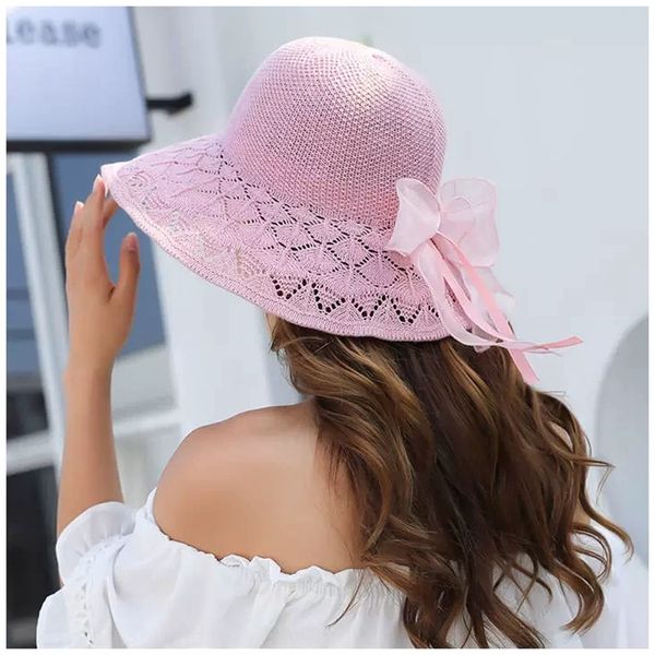 

women's korean foldable sun straw large eaves straw hat women's sun hat, Blue;gray