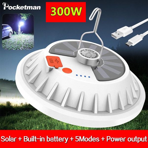 

300w солнечный портативный фонарик аккумуляторная светодиодные лампы lamp пульт дистанционного управления портативный чрезвычайным ночной ры