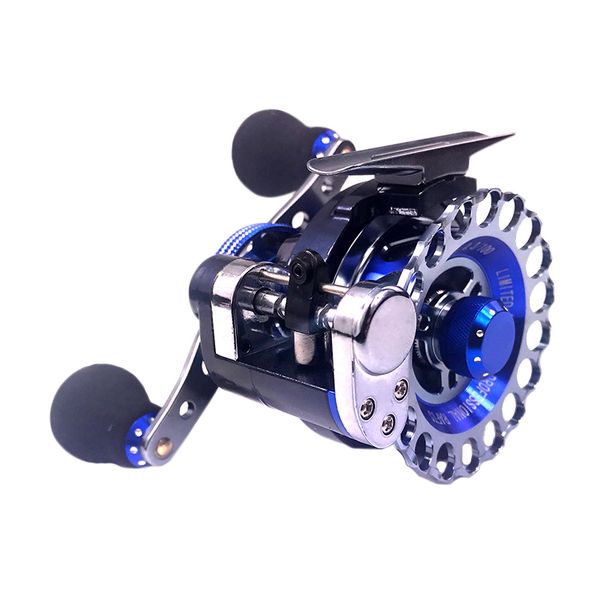 

all metal ice fishing reels anti-slip left / right hand handle 6000s 2.6:1 front raft wheel de pesca winter ice fishing supplies