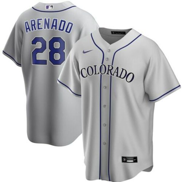

дешевые нолан arenado # 28 мужские все цвета 2020 mens прошитой xs-6xl бейсбола, Gray