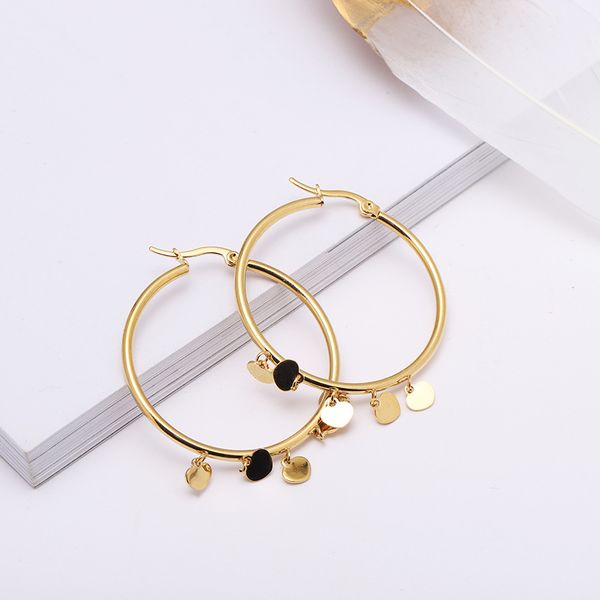 

summer jewelry dangle gold star earring big hoop circle stainless steel jewelry buddy accessories moon and star earring for women jewelry, Golden