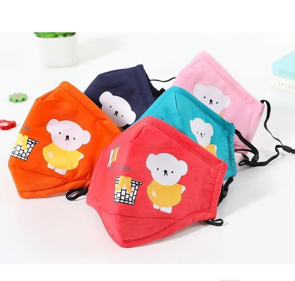 

pm25 childrens mask washable and reusable cartoon bear pure cotton cloth dustproof and activated carbon mask fgrld home003