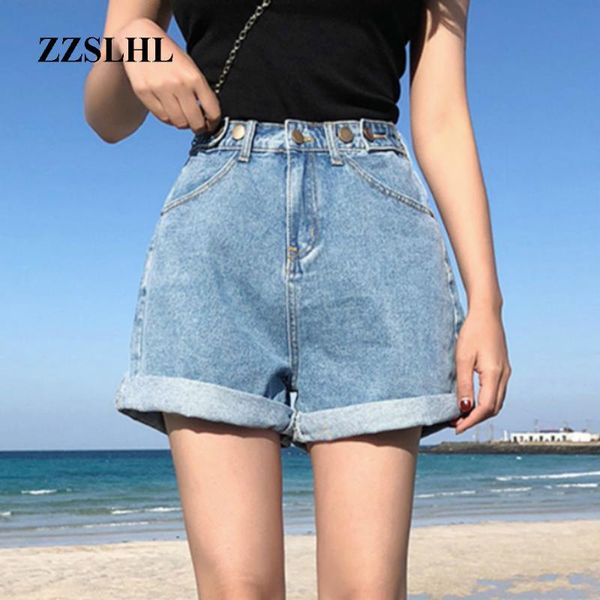 

vintage high waist blue wide leg female jean shorts women's denim shorts classic casual summer ladies jeans for women, White;black