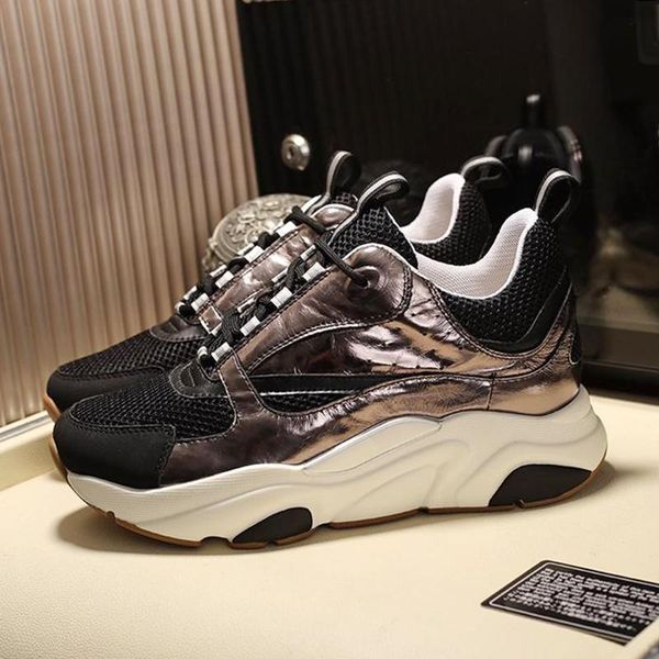 

fashion casual men 's shoes b22 calfskin sneaker breathable lace -up vintage casual fashion classic luxury shoes zapatos de lujo para, Black