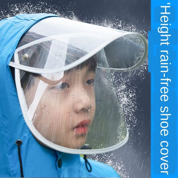 

0ojxx children's raincoat primary school student school boy girl child kindergarten baby cartoon protective cloak cloak brim one-piece, Black