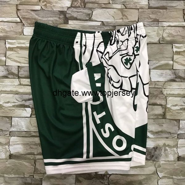 

men's mitchell ness digital printing green jersey & shorts, Red