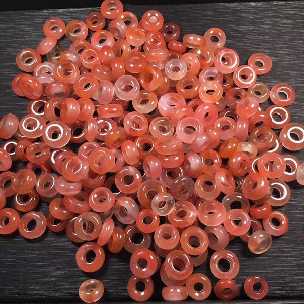 

natural sichuan south red agate accessory ring agate running ring small accessories cherry red color clean and ruddy, Silver