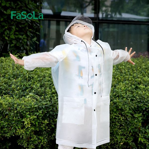 

lftvv fasola primary school students waterproof baby school clothes cloak protection protection tourism climbing hiking poncho childre, Red;brown