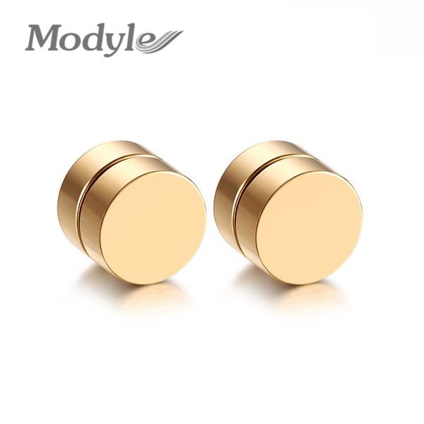 

modyle magnetic stud earrings for men 316l stainless steel magnet earrings jewelry for men and women, Golden;silver