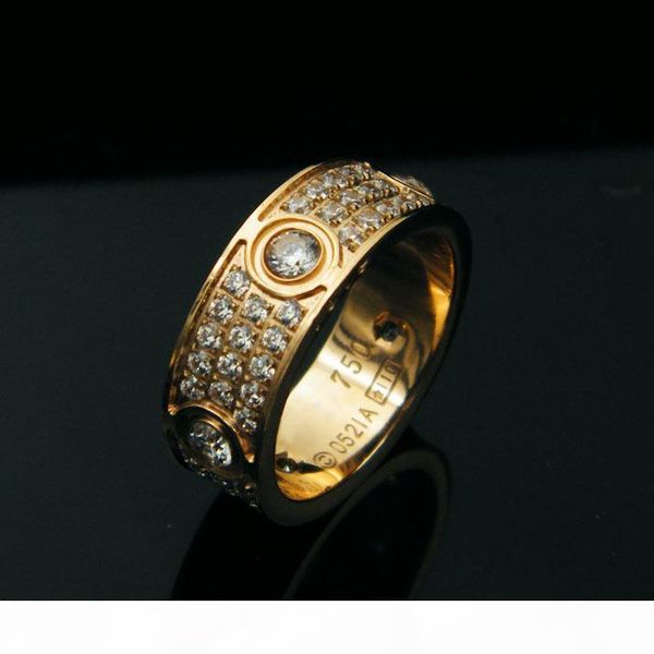 

card house ring popular european and american style couple ring wide narrow three rows of zircon gold color and silver color ring ornament, Golden;silver